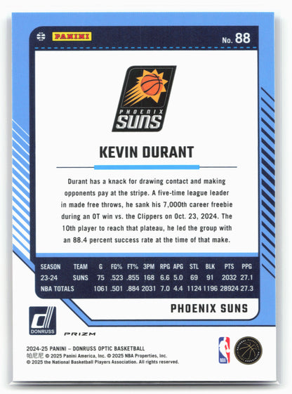 2024-25 Donruss Optic #88 Kevin Durant Blue Velocity