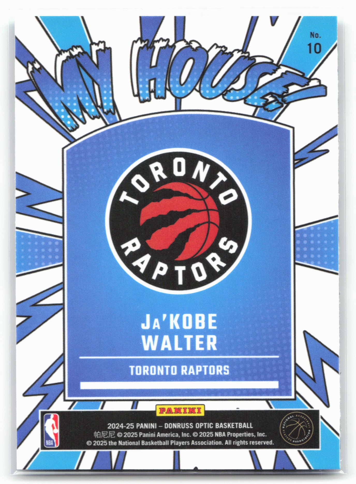 2024-25 Donruss Optic #10 Ja'Kobe Walter My House
