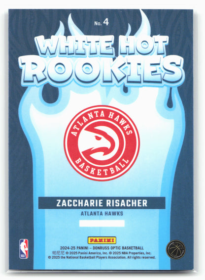 2024-25 Donruss Optic #4 Zaccharie Risacher White Hot Rookies