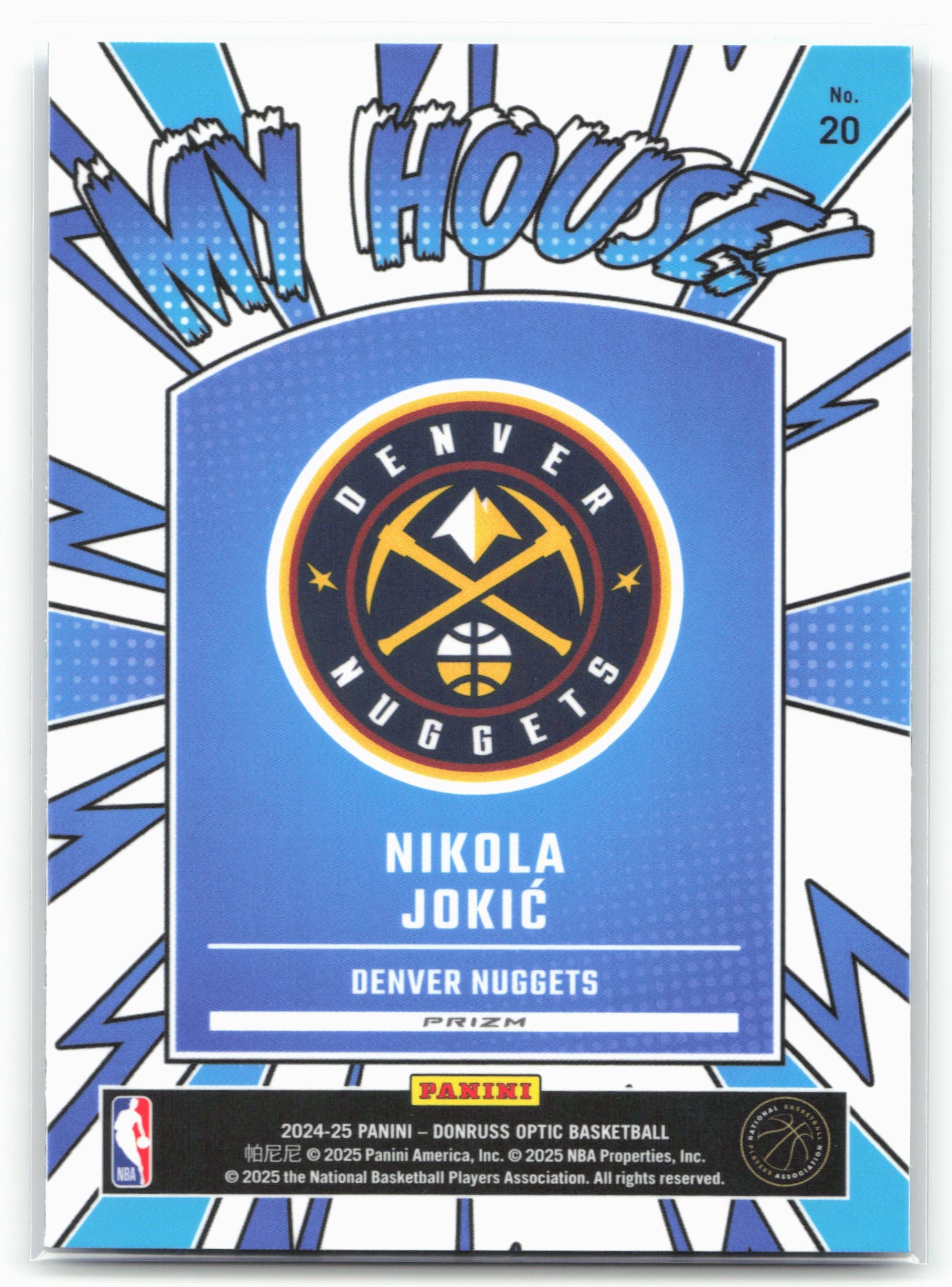 2024-25 Donruss Optic #20 Nikola Jokic My House Purple