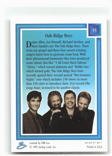 
1992 Sterling Country Gold #55 The Oak Ridge Boys Gold Foil
