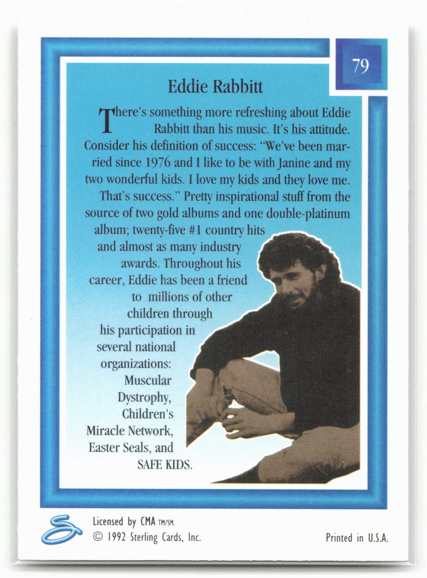 1992 Sterling Country Gold #79 Eddie Rabbitt
