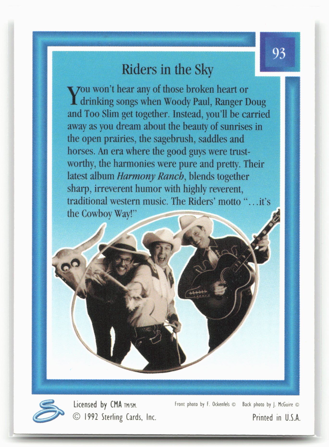 1992 Sterling Country Gold #93 Riders In The Sky