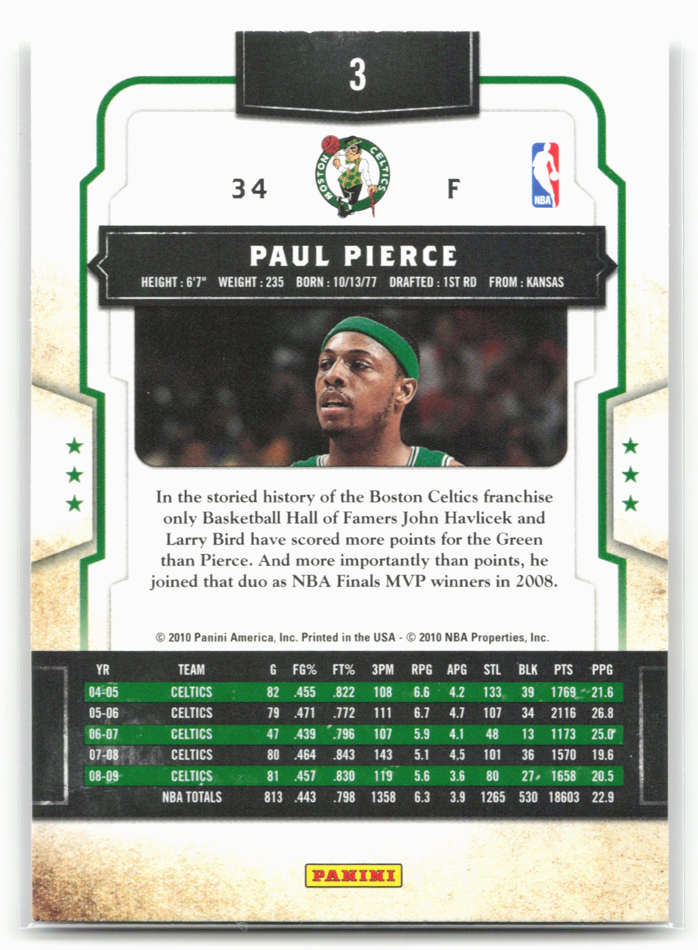 2009-10 Panini Classics #3 Paul Pierce