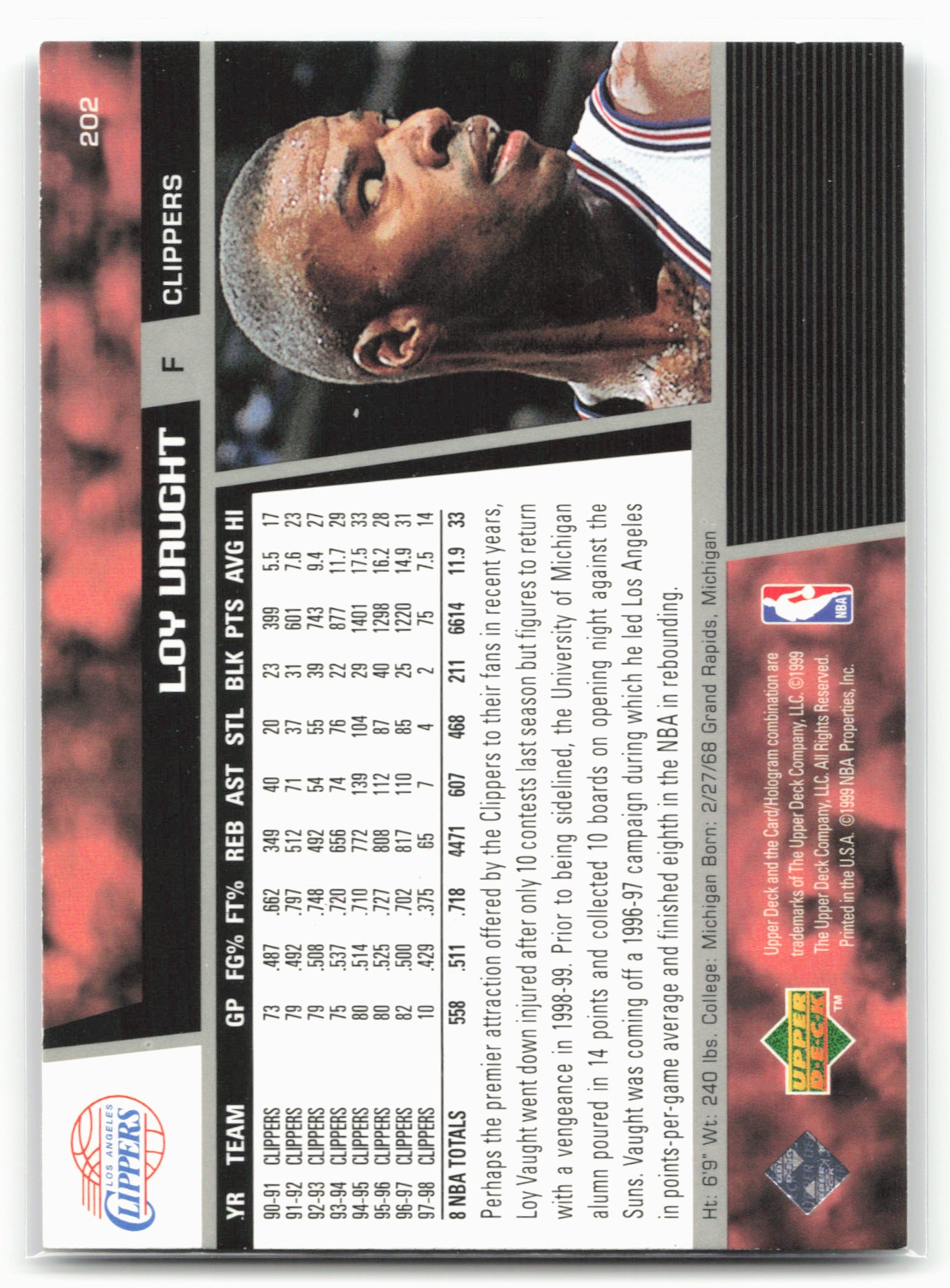 1998-99 Upper Deck #202 Loy Vaught