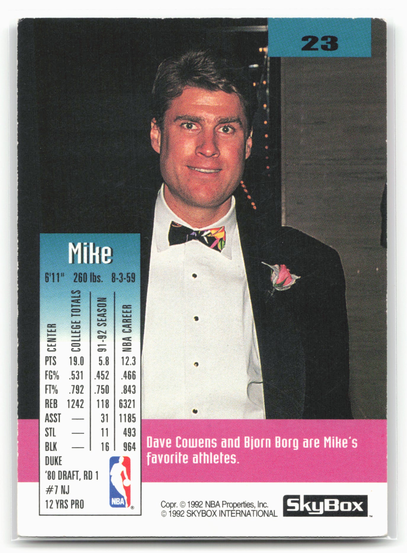 1992-93 SkyBox #23 Mike Gminski