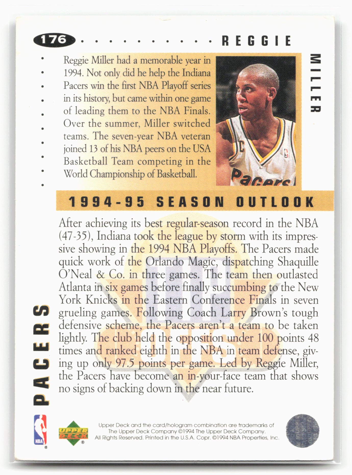 1994-95 Collector's Choice #176 Reggie Miller