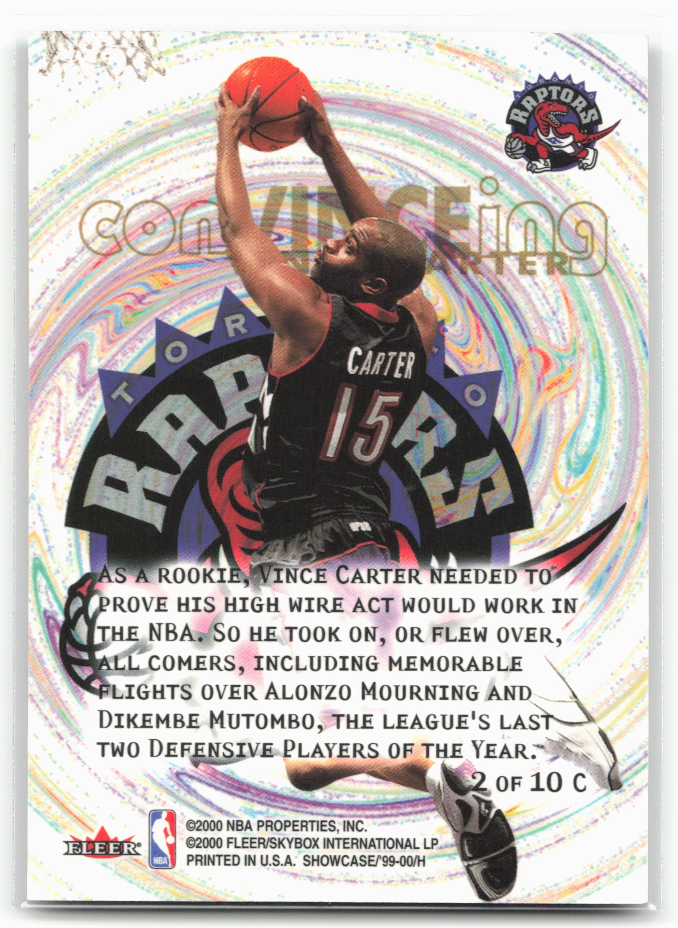 1999-00 Flair Showcase #2 C Vince Carter ConVINCEing