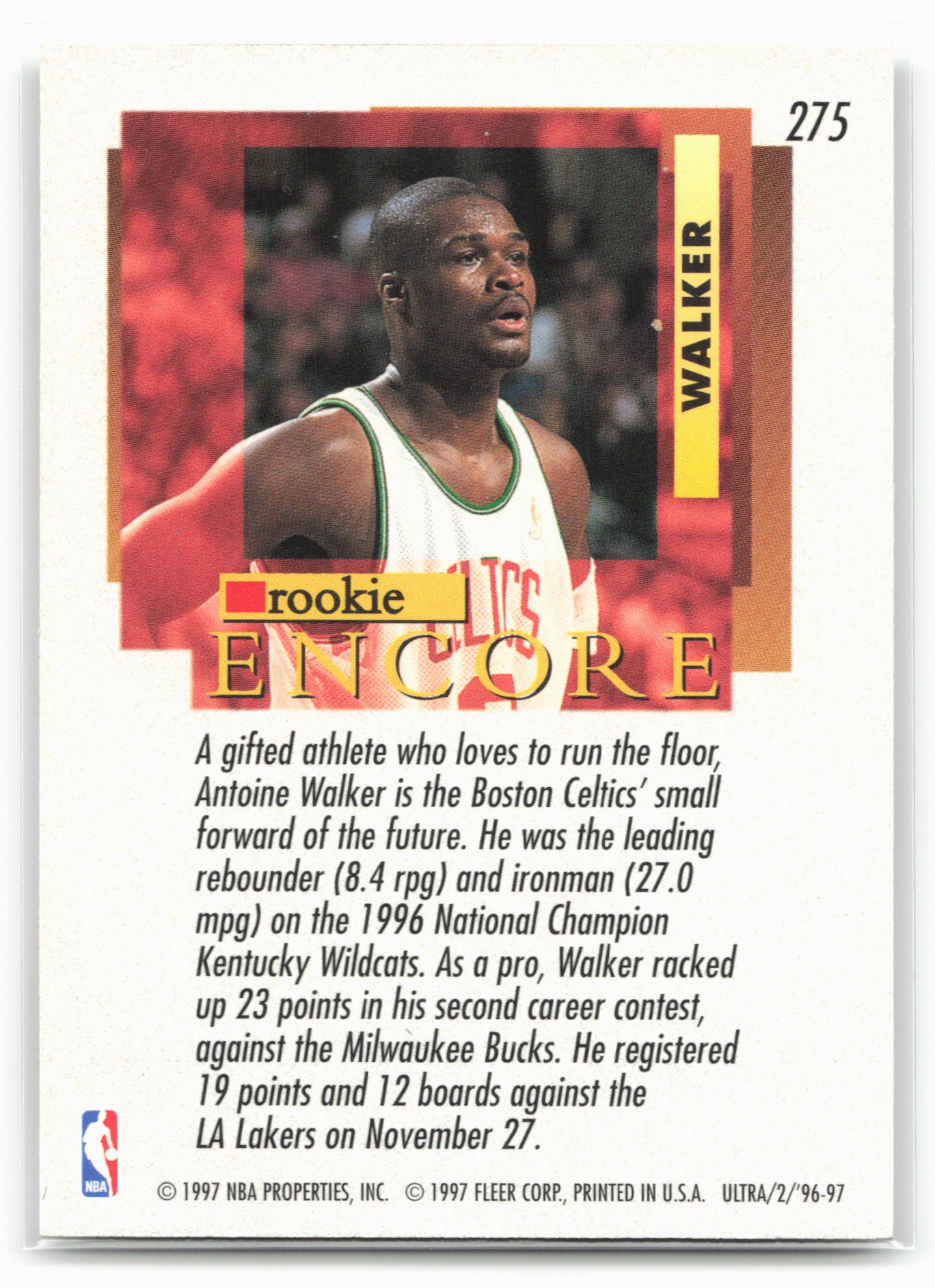 1996-97 Ultra #275 Antoine Walker