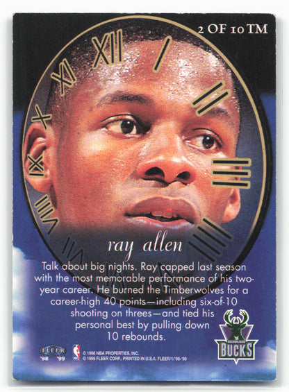 1998-99 Fleer Tradition #2TM Ray Allen Timeless Memories