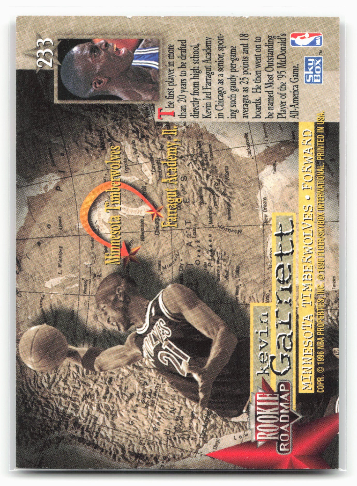 1995-96 SkyBox Premium #233 Kevin Garnett