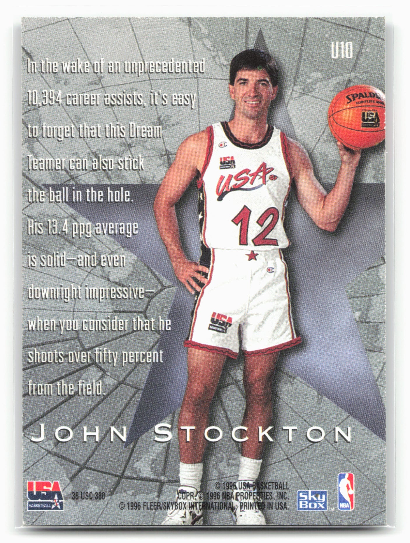 1995-96 SkyBox Premium #U10 John Stockton USA Basketball