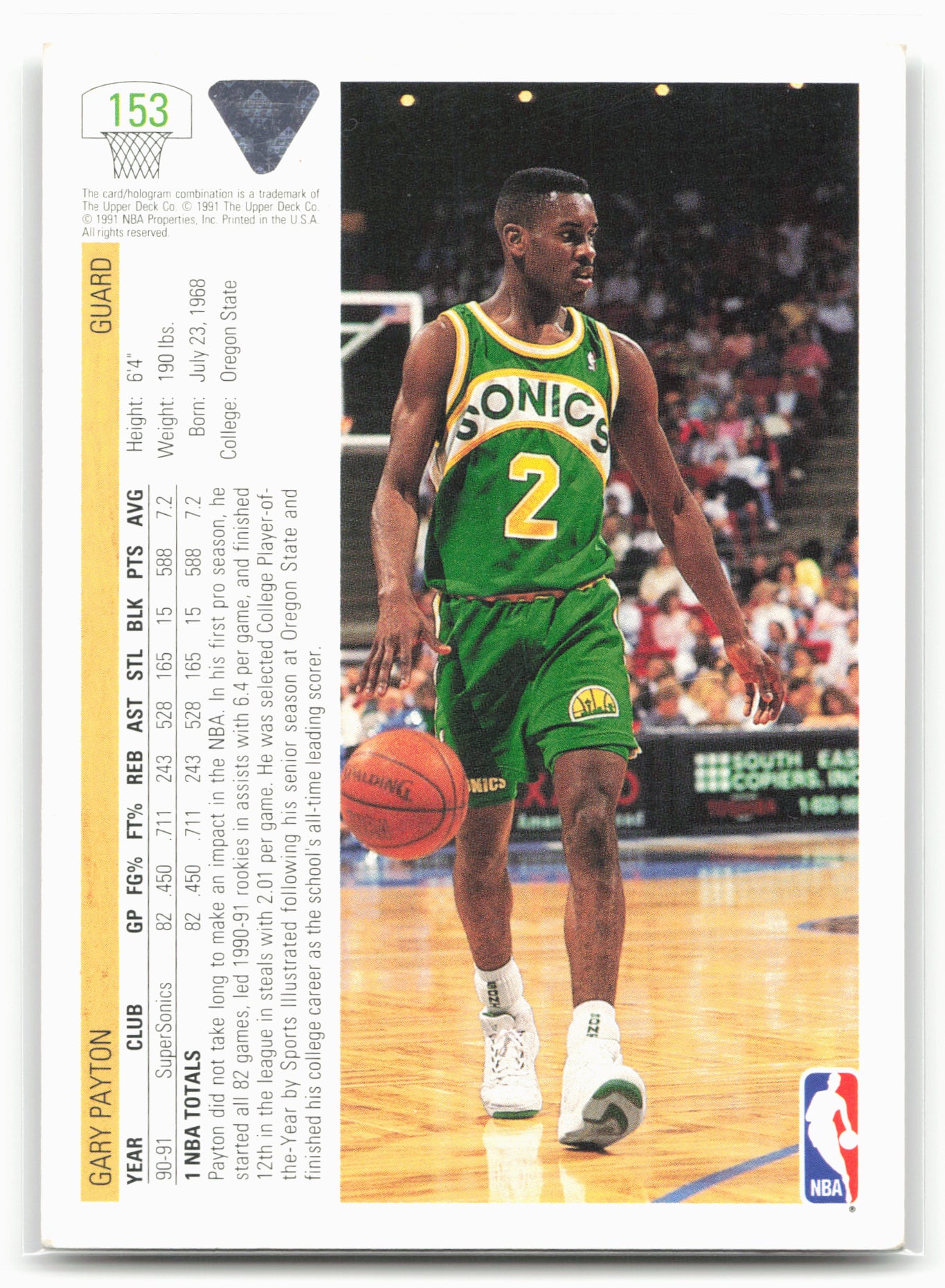 1991-92 Upper Deck #153 Gary Payton