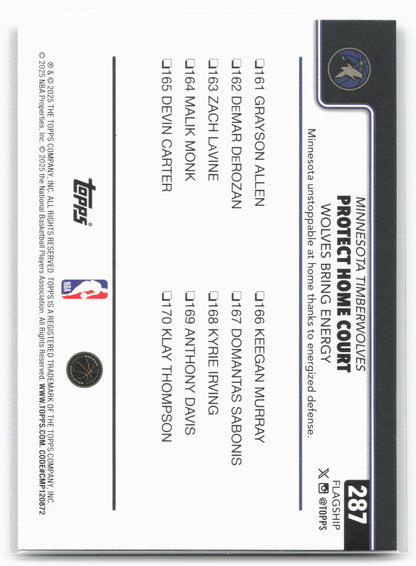 2025-26 Topps #287 Protect Home Court: Wolves Bring Energy Crackleboard 24258