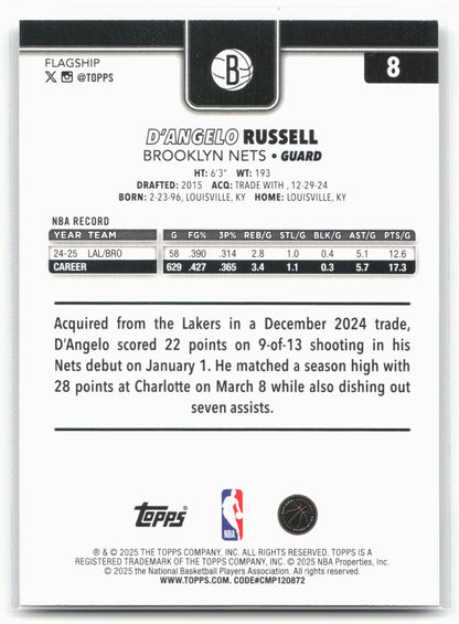 2025-26 Topps #8 D'Angelo Russell Crackleboard