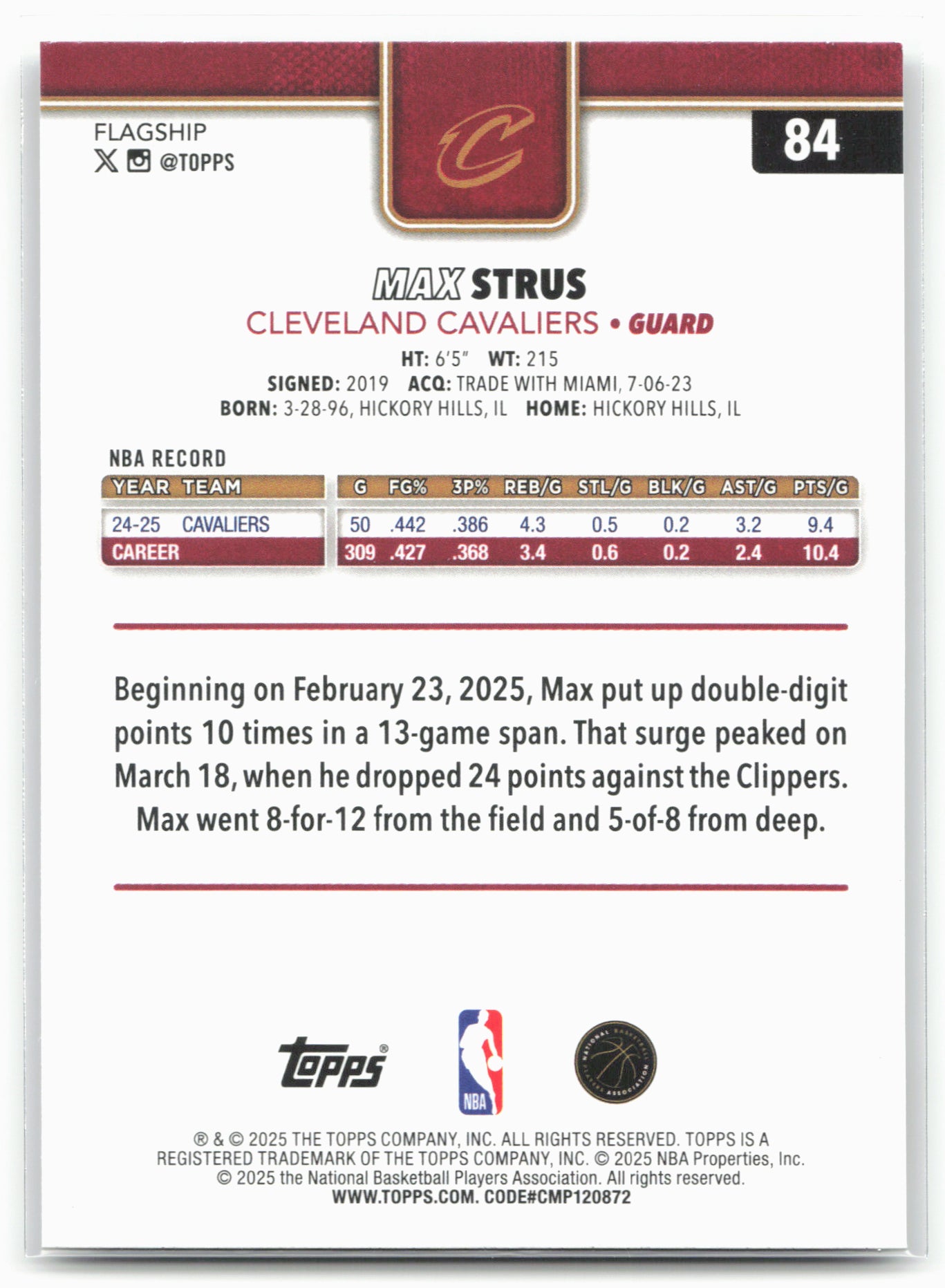 2025-26 Topps #84 Max Strus Crackleboard