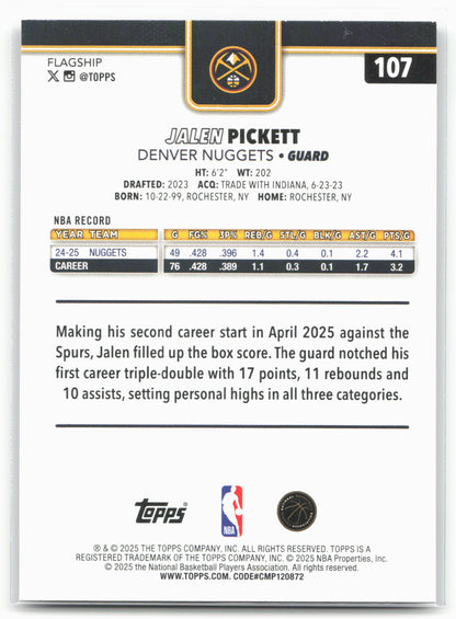 2025-26 Topps #107 Jalen Pickett Crackleboard