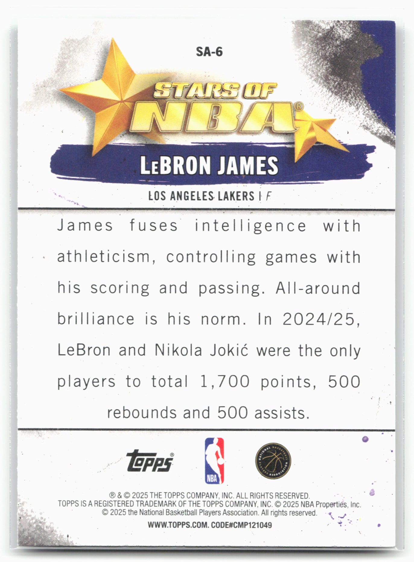 2025-26 Topps #SA-6 Lebron James Stars of the NBA Green Rainbow #/99