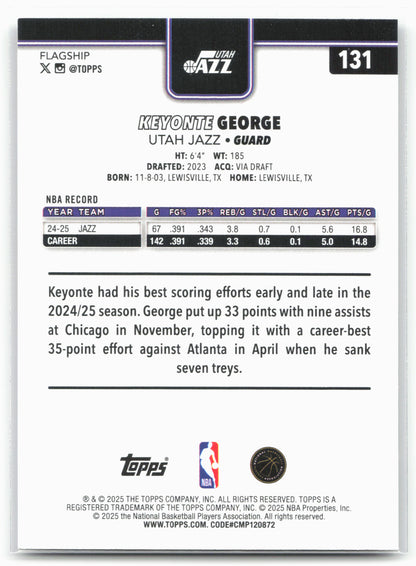 2025-26 Topps #131 Keyonte George Victory SSP