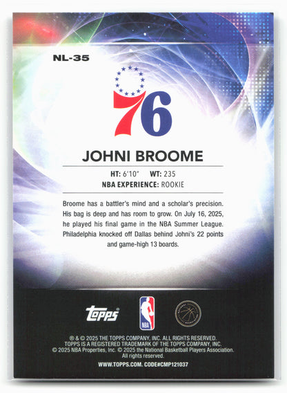2025-26 Topps #NL-35 Johni Broome No Limit 24277