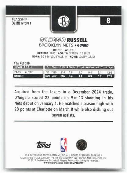 2025-26 Topps #8 D'Angelo Russell Rainbow Foilboard 24278