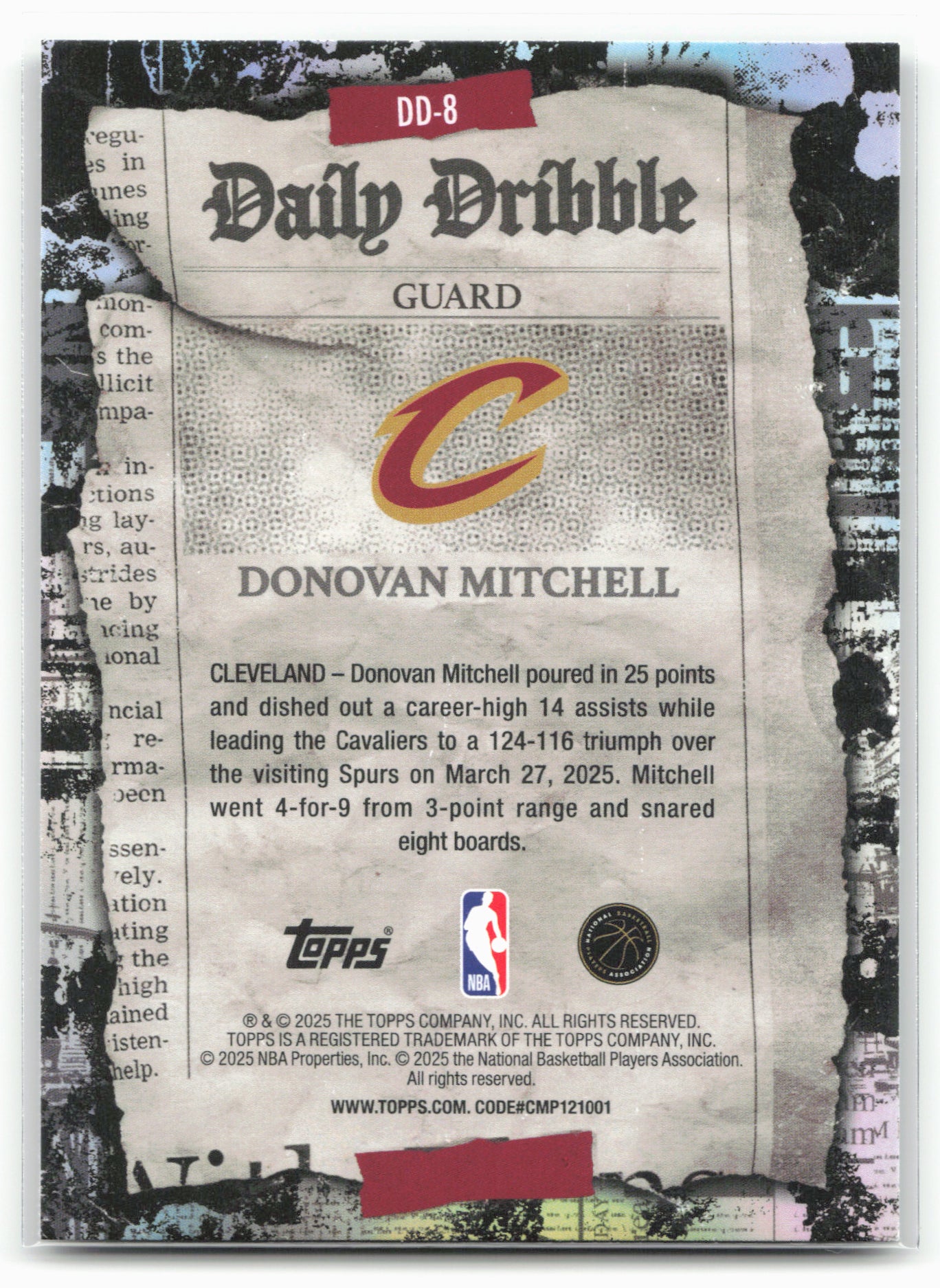 2025-26 Topps #DD-8 Donovan Mitchell The Daily Dribble