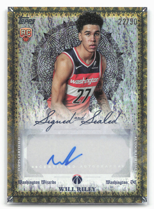 2025-26 Topps #BSI-WR Will Riley Signed and Sealed Gold Holo Foil #/50