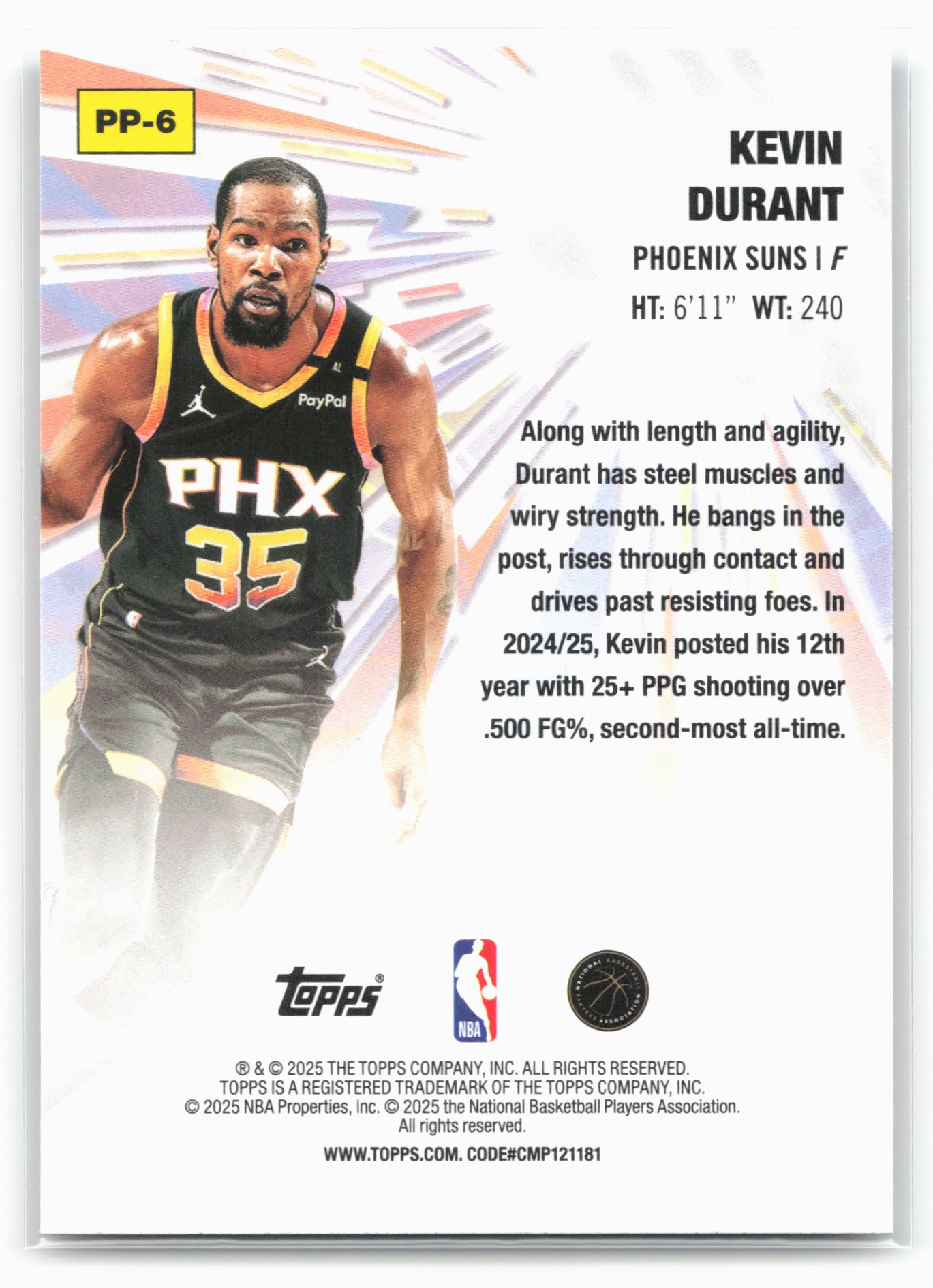 2025-26 Topps #PP-6 Kevin Durant Power Players Holo Foil 24290