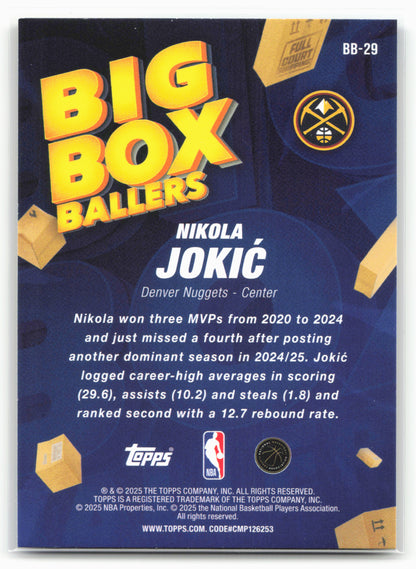 2025-26 Topps #BB-29 Nikola Jokić Big Box Ballers