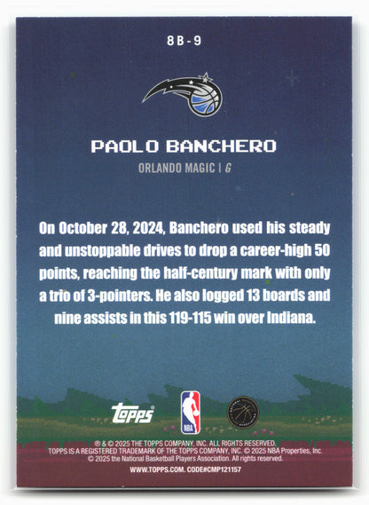 2025-26 Topps #8B-9 Paolo Banchero 8-Bit Ballers 24302