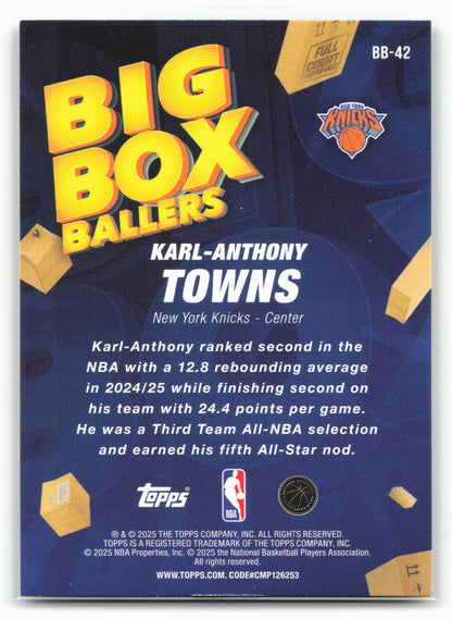 2025-26 Topps #BB-42 Karl-Anthony Towns Big Box Ballers 24304