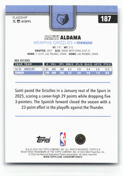 2025-26 Topps #187 Santi Aldama Crackleboard