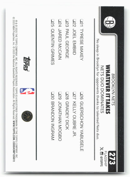 2025-26 Topps #273 Whatever It Takes: Nets Duo Dominates Crackleboard 24311