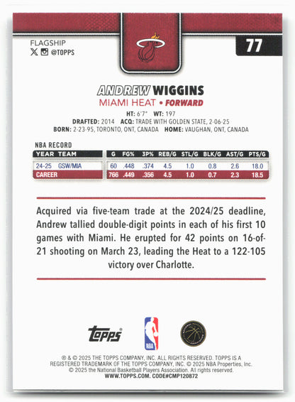 2025-26 Topps #77 Andrew Wiggins Crackleboard 24313