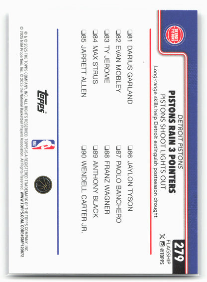 2025-26 Topps #279 Pistons Rain 3 Pointers: Pistons Crackleboard 24317