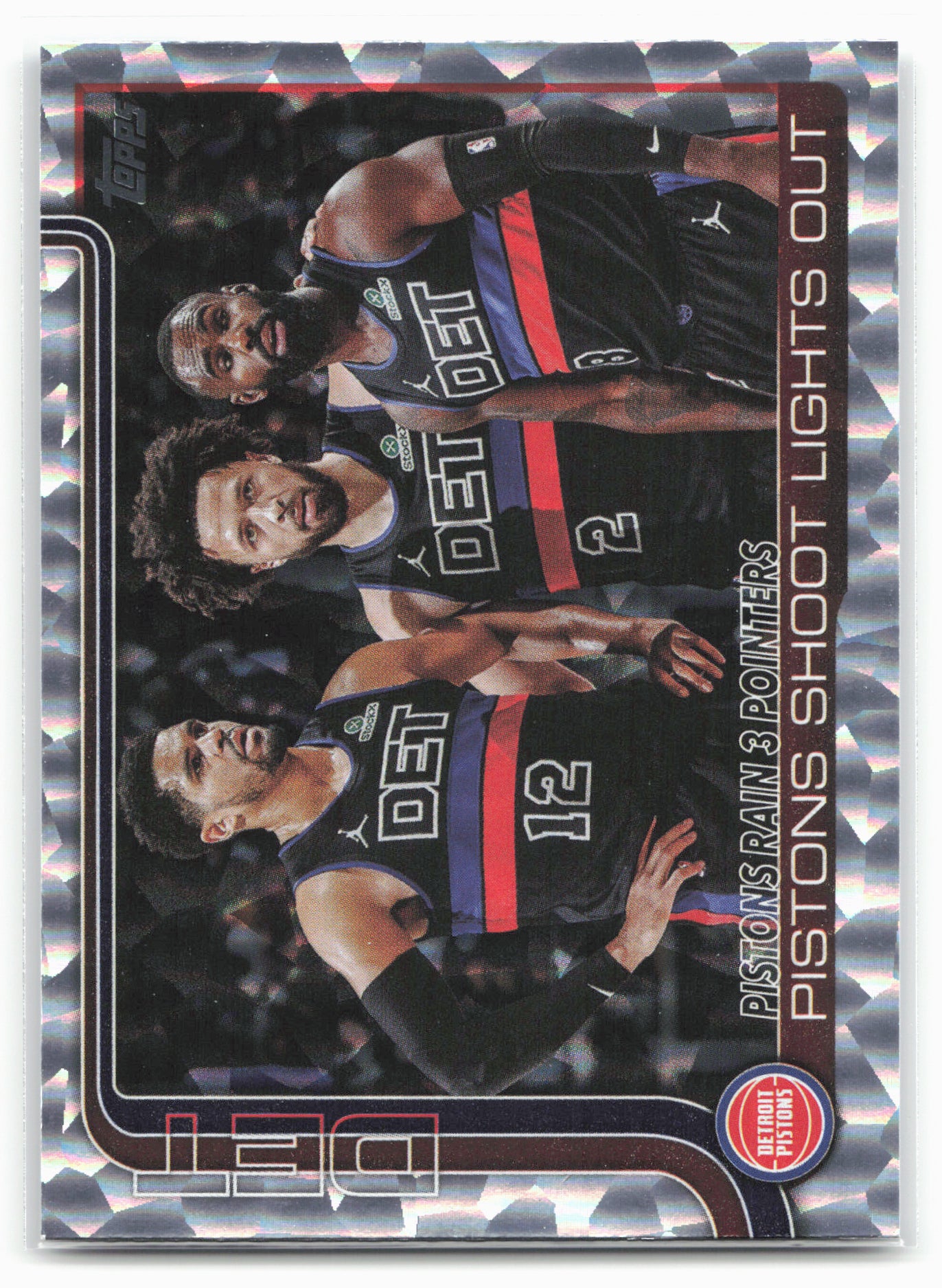 2025-26 Topps #279 Pistons Rain 3 Pointers: Pistons Crackleboard 24317