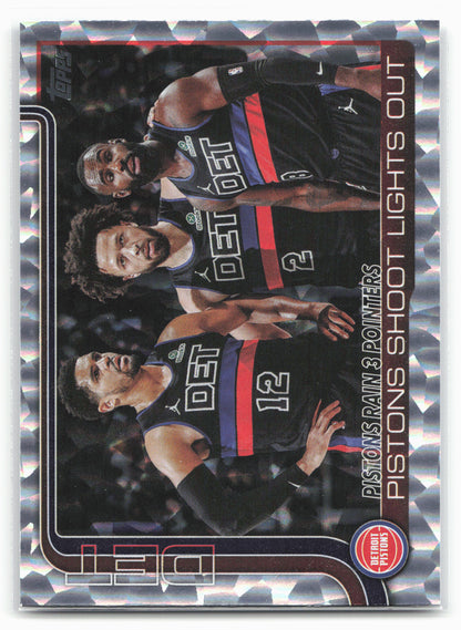 2025-26 Topps #279 Pistons Rain 3 Pointers: Pistons Crackleboard 24317