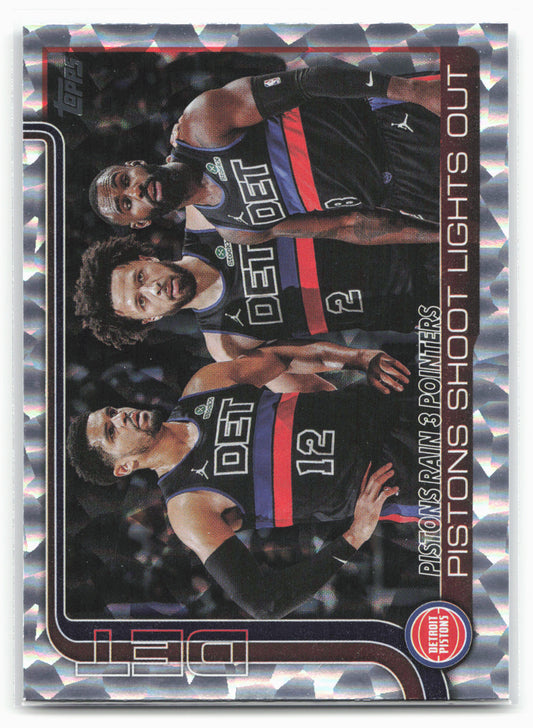 2025-26 Topps #279 Pistons Rain 3 Pointers: Pistons Crackleboard 24317