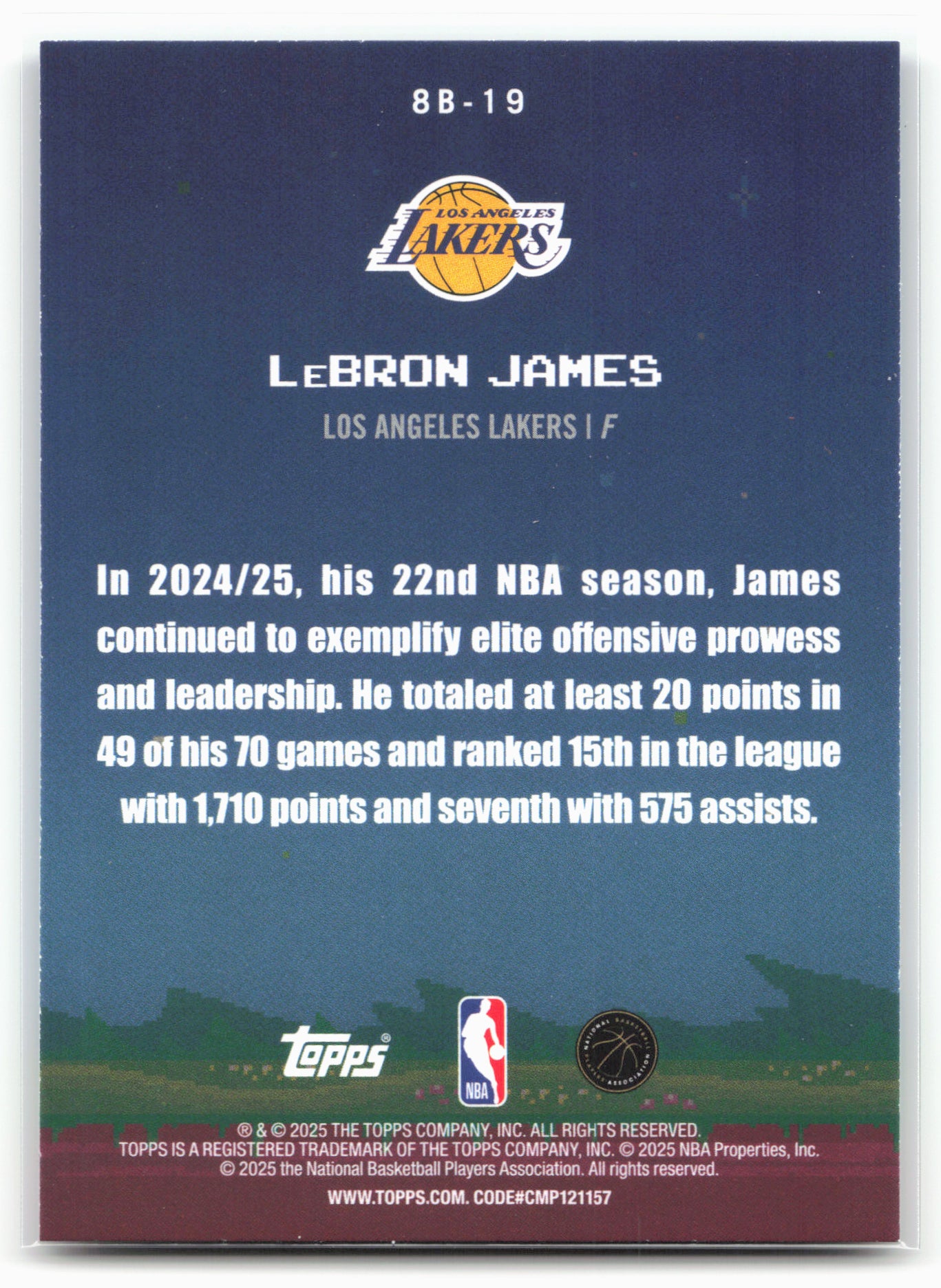2025-26 Topps #8B-19 LeBron James 8-Bit Ballers 24322