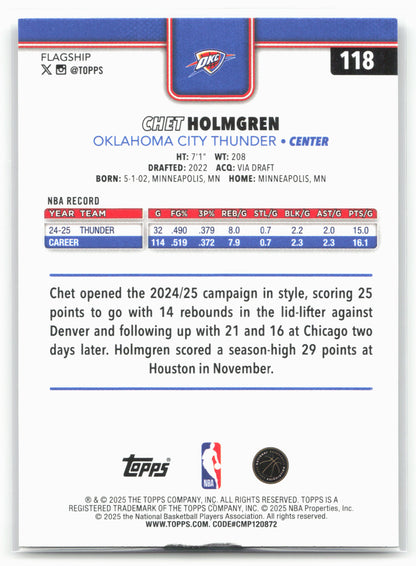 2025-26 Topps #118 Chet Holmgren Crackleboard
