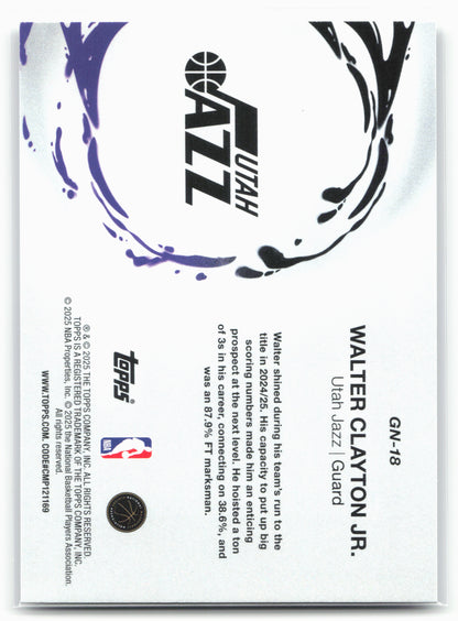 2025-26 Topps #GN-18 Walter Clayton Jr. Generation Now 24328