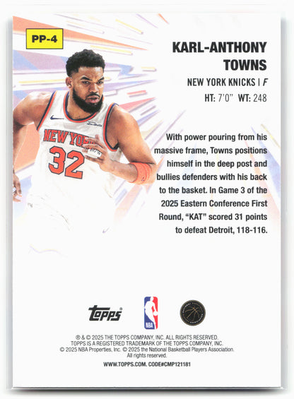 2025-26 Topps #PP-4 Karl-Anthony Towns Power Players 24331