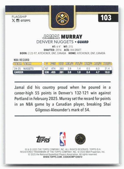 2025-26 Topps #103 Jamal Murray Rainbow Foilboard 24333