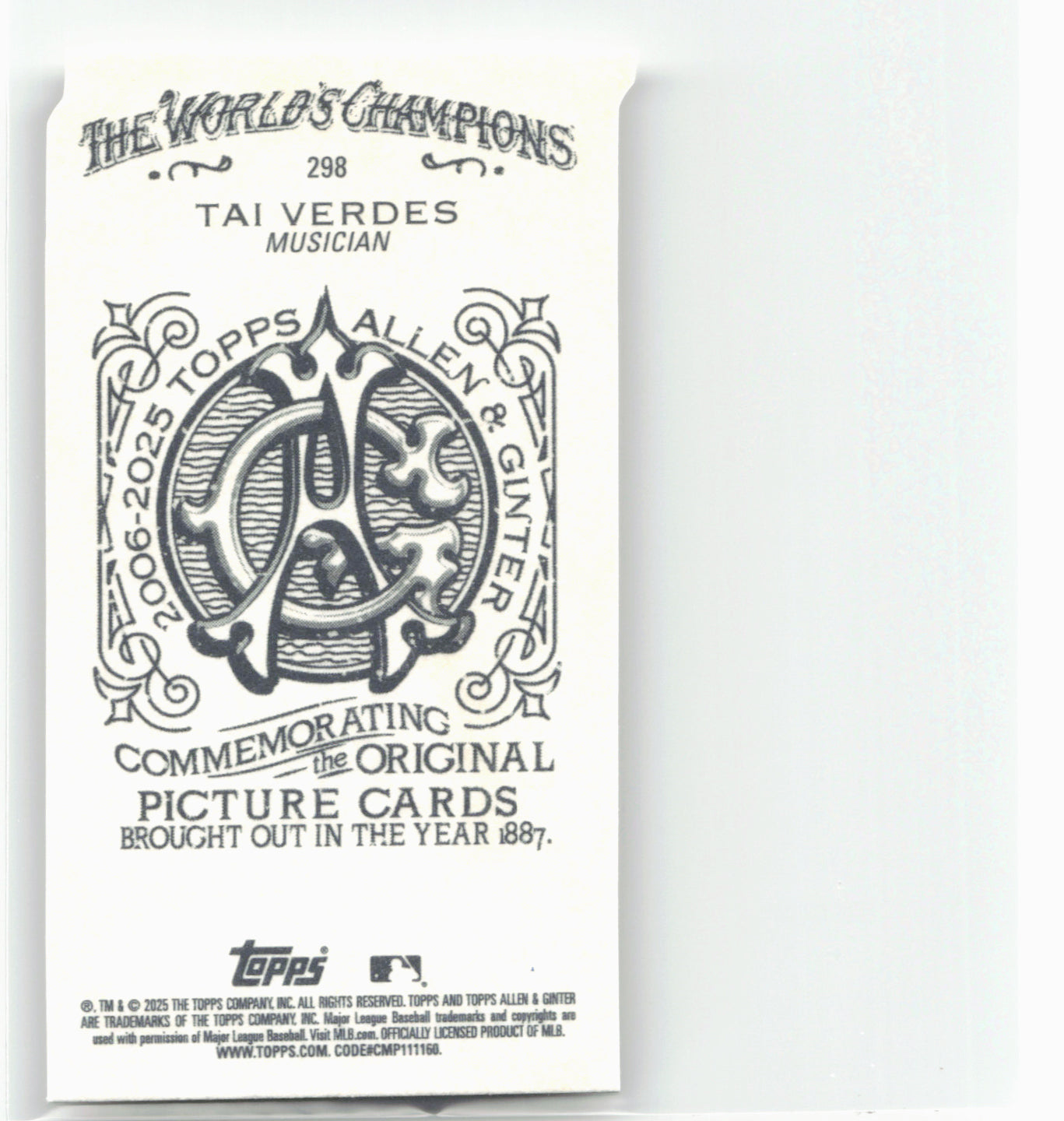 2025 Topps Allen & Ginter #298 Tai Verdes Mini Allen & Ginter Back