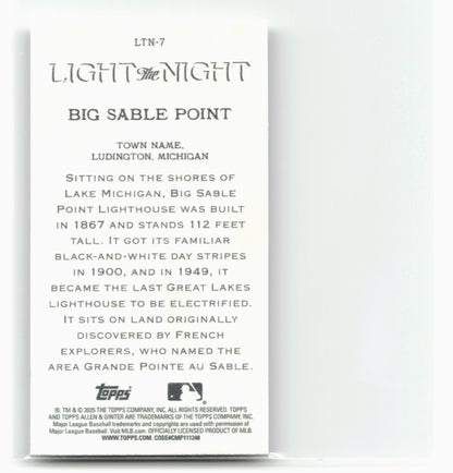2025 Topps Allen & Ginter #LTN-7 Big Sable Point Light the Night Mini