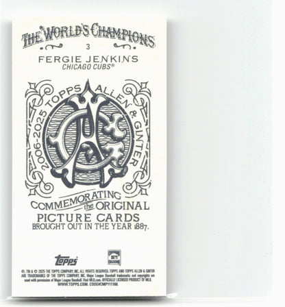 2025 Topps Allen & Ginter #3 Fergie Jenkins Mini Allen & Ginter Back