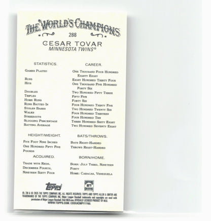2025 Topps Allen & Ginter #288 Cesar Tovar