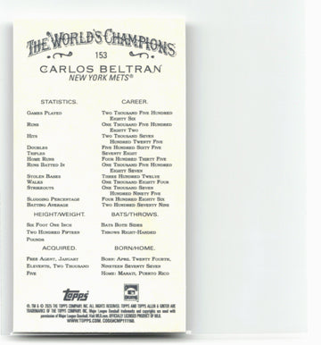 
2025 Topps Allen & Ginter #153 Carlos Beltrán