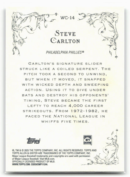 2025 Topps Allen & Ginter #WC-14 Steve Carlton Wicked Curves