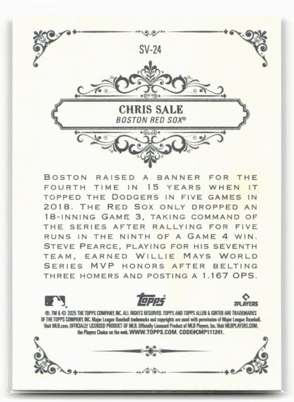 2025 Topps Allen & Ginter #SV-24 Chris Sale Sweet Victory